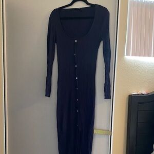 Zara Navy Long Sleeve Dress